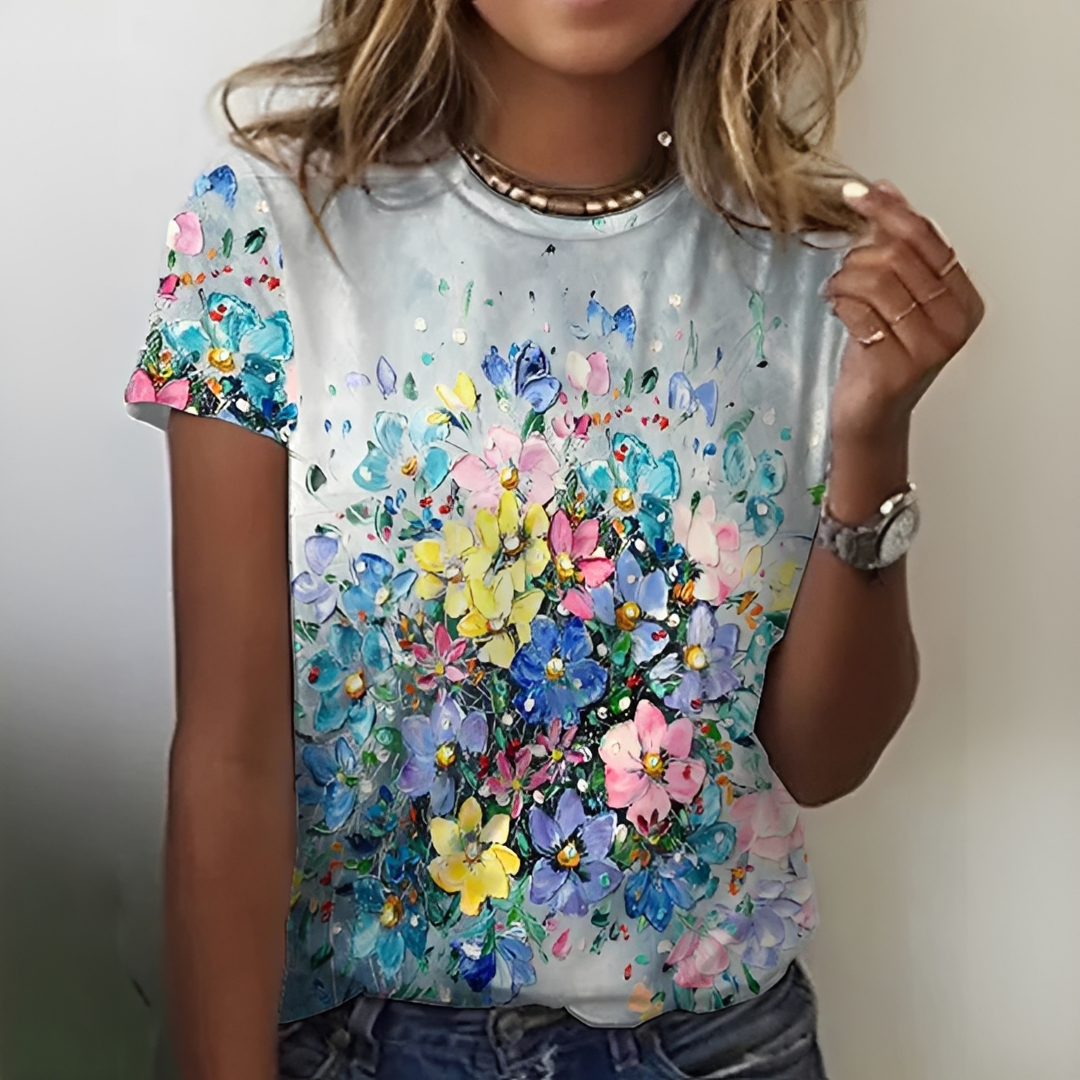 T-shirt Donna Estiva Stile Casual Manica Corta