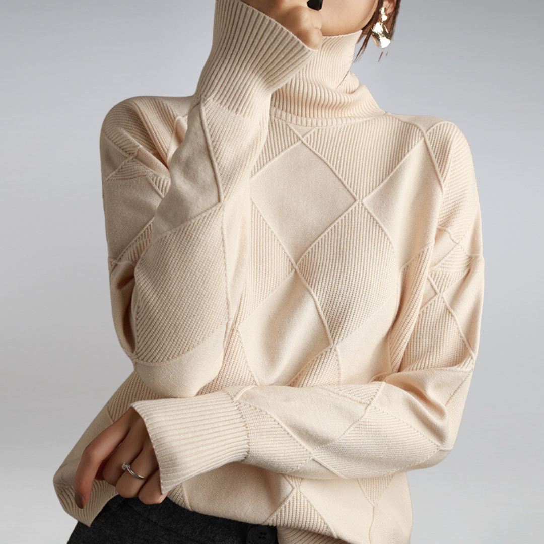 Maglione Donna in Cashmere Collo Alto Morbido Caldo