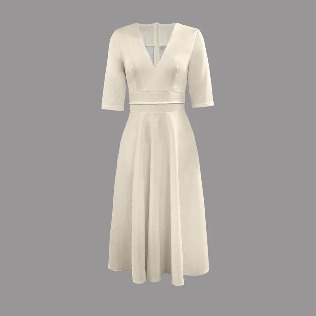 Abito Midi Donna Elegante Svasato Cerimonia