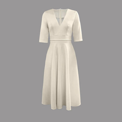 Abito Midi Donna Elegante Svasato Cerimonia
