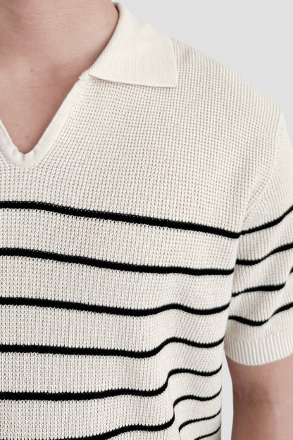Polo Uomo a Righe Manica Corta Classico Versatile
