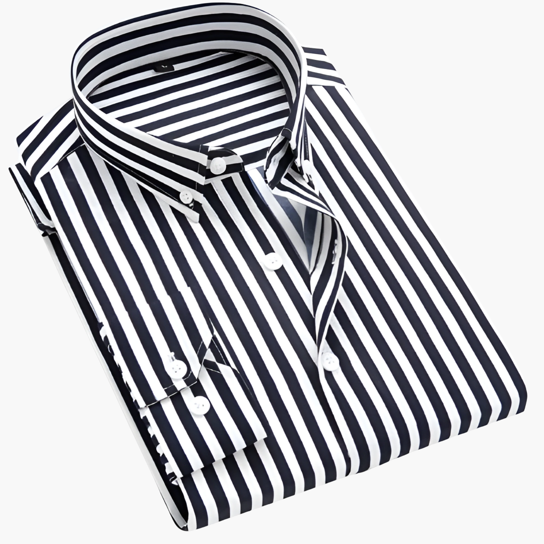 Camicia Uomo Classica a Righe Manica Lunga