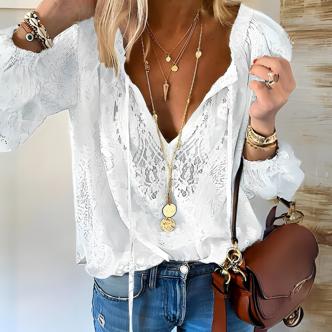 Camicia Donna Scollo Spacco Vestibilità Larga - Brentozzi