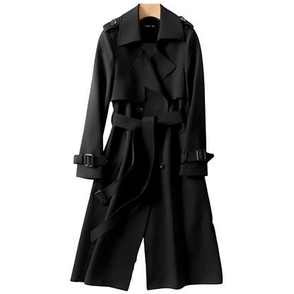 Trench Coat Donna Doppiopetto Manica Lunga Elegante