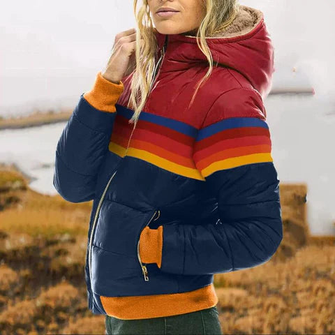 Giacca Imbottita Donna Vintage Calda Stile Retrò