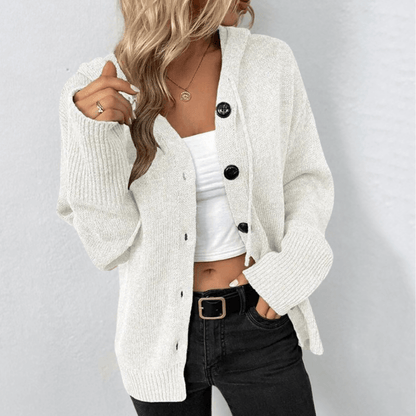 Cardigan Lungo Donna Maglia Calda Morbida