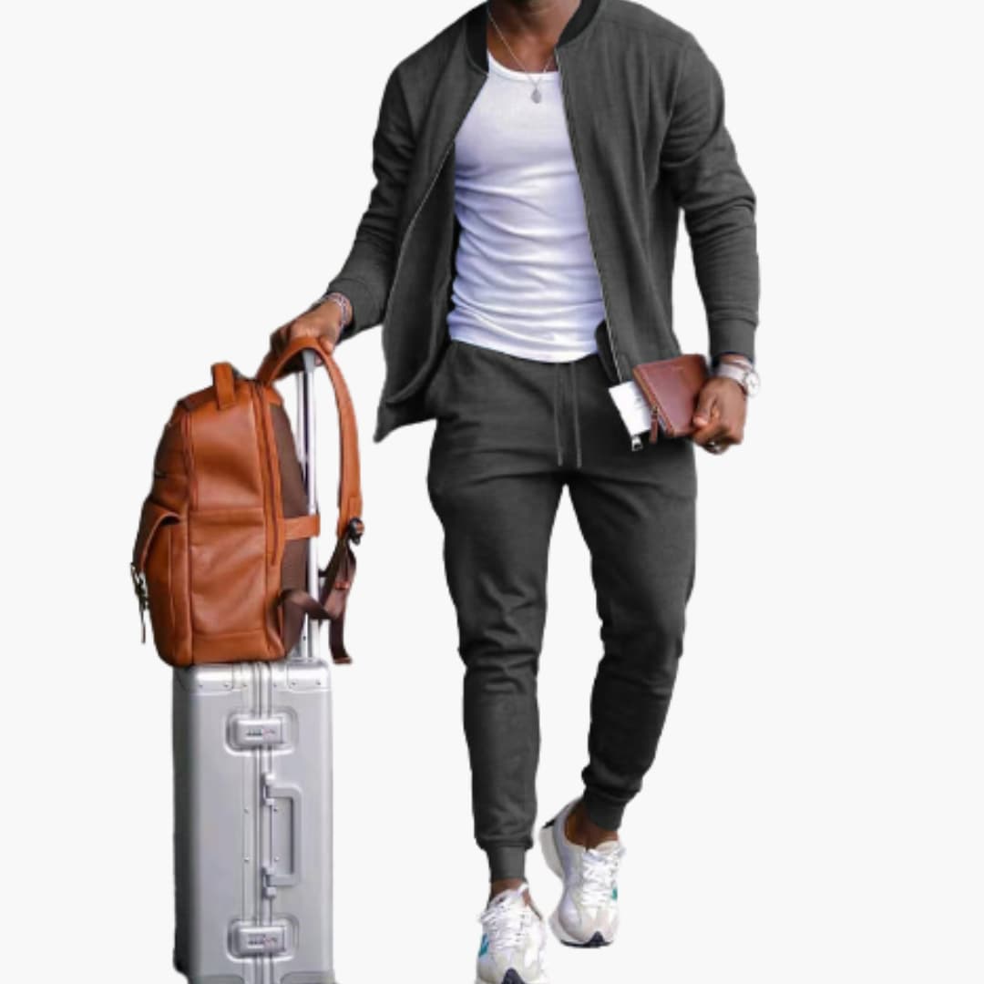 Tuta Sportiva Uomo con Zip Vestibilità Regolare