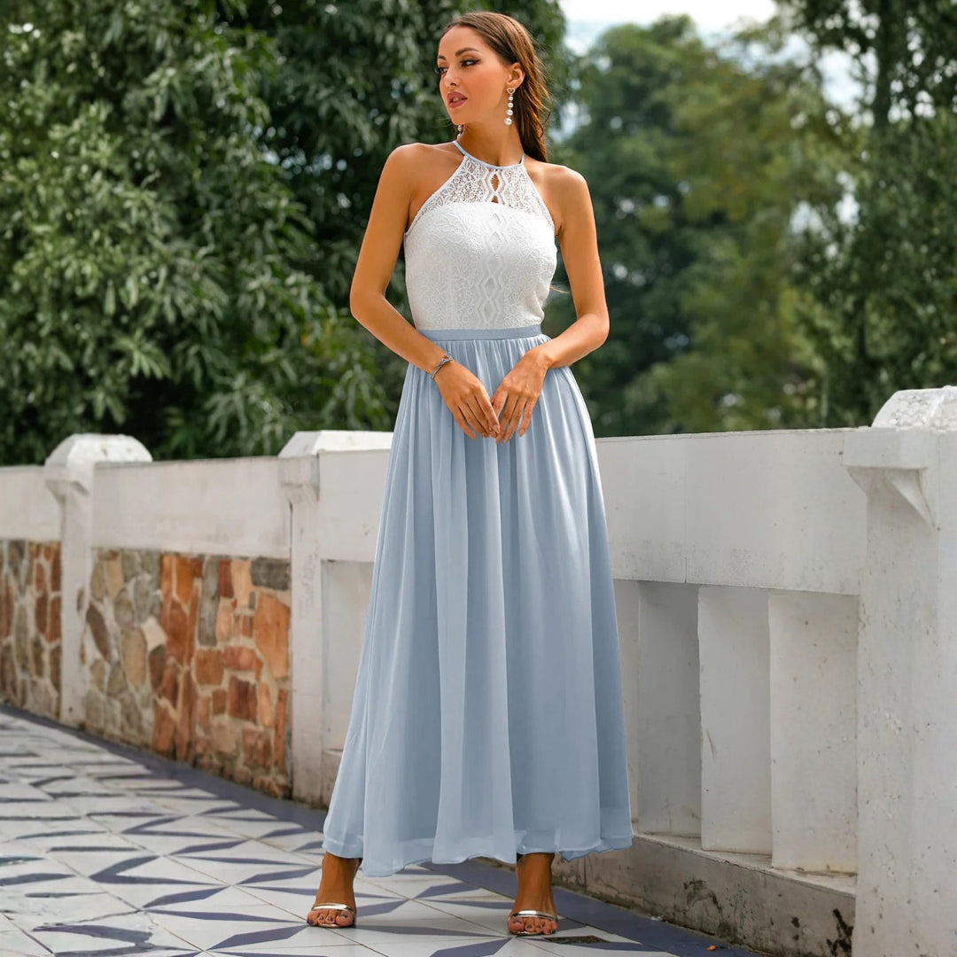 Abito Maxidress Donna Scollo a Halter Elegante