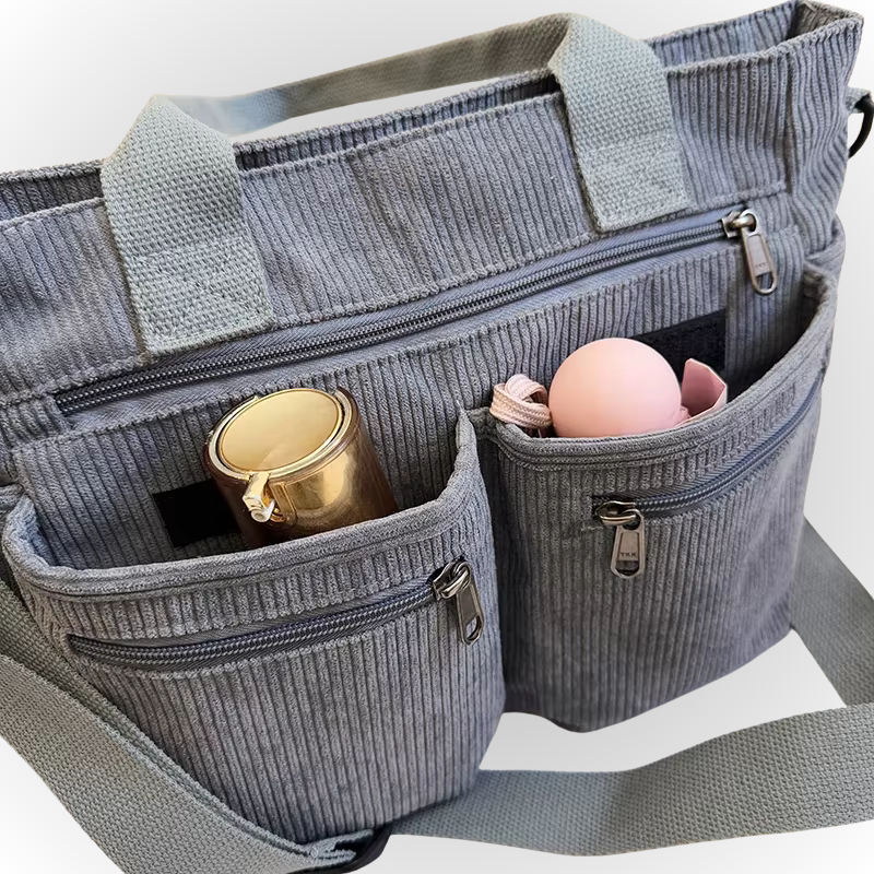 Borsa Tracolla Donna in Corda con Tasche con Zip