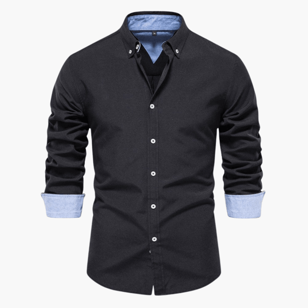 Camicia Uomo Manica Lunga Vestibilità Comoda