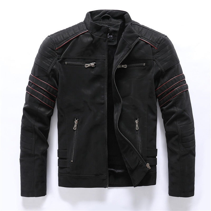Giacca Moto Uomo con Elementi Cargo e Chiusura con Zip - Brentozzi