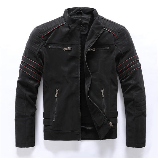 Giacca Moto Uomo con Elementi Cargo e Chiusura con Zip - Brentozzi