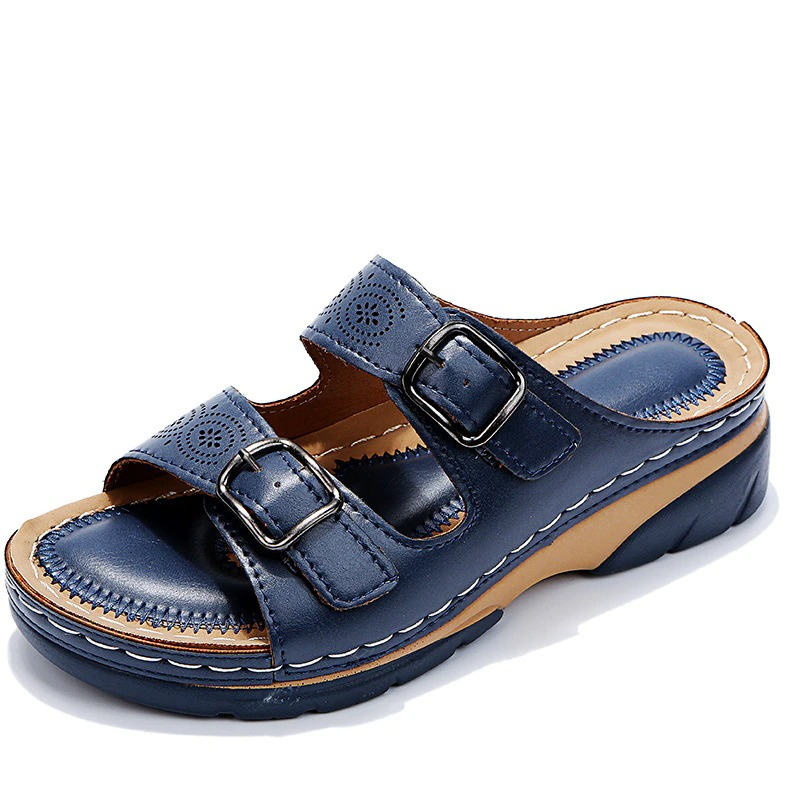 Sandali Zeppa Donna Casual con Fibbia Regolabile