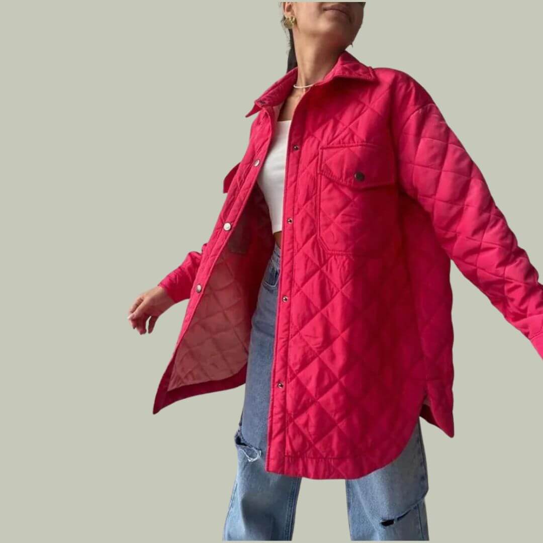 Giacca Imbottita Donna con Chiusura a Bottoni e Cintura in Vita - Brentozzi