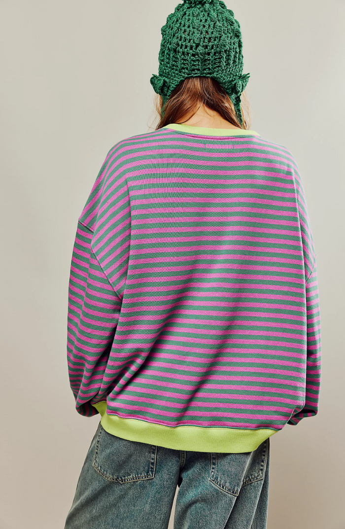 Maglione Donna a Righe Oversize