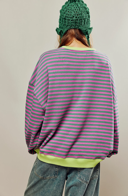 Maglione Donna a Righe Oversize