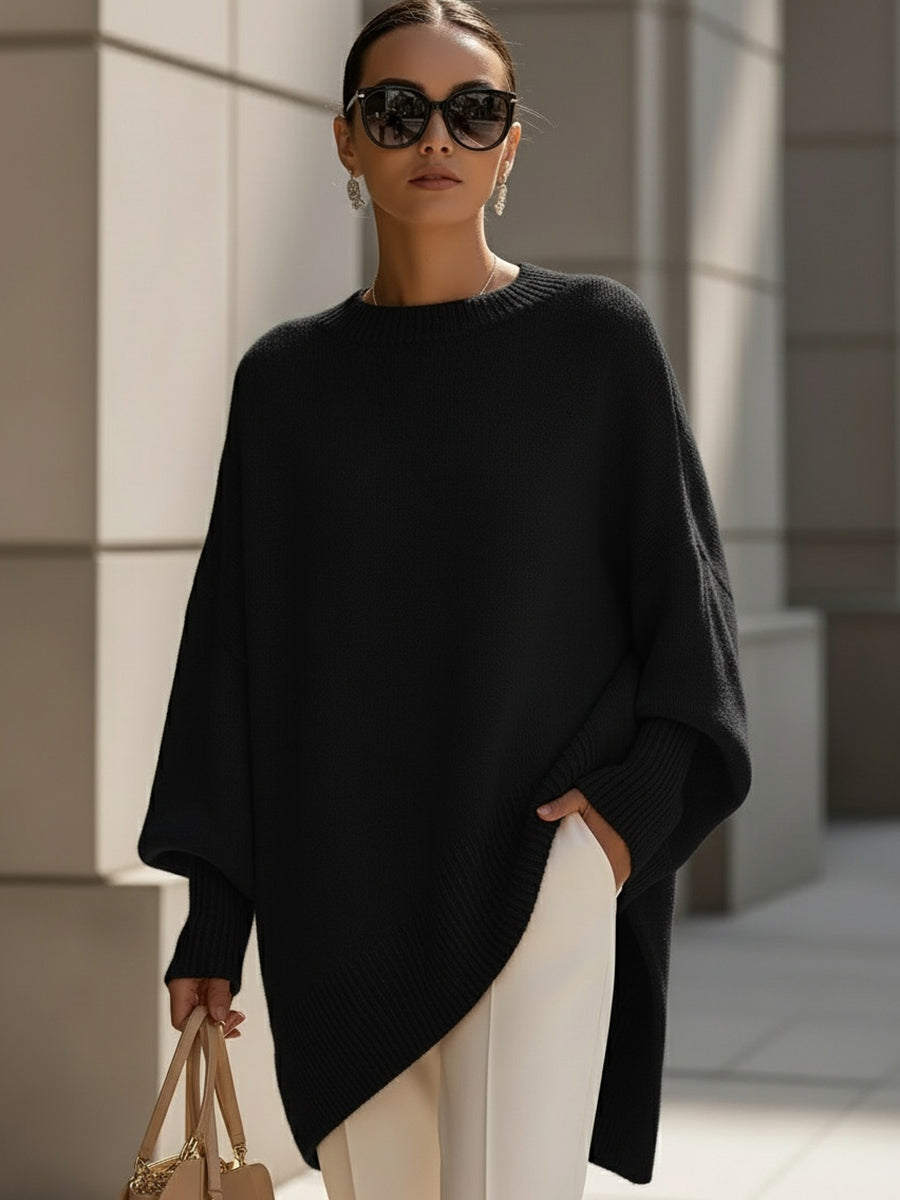 Maglione Donna Oversize Lavorato a Maglia Stile Poncho