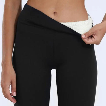 Leggings Donna in Pile Opaco Vita Elastica