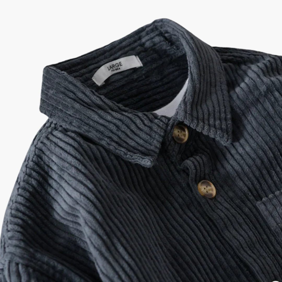 Camicia Uomo Taglie Forti Manica Lunga in Velluto