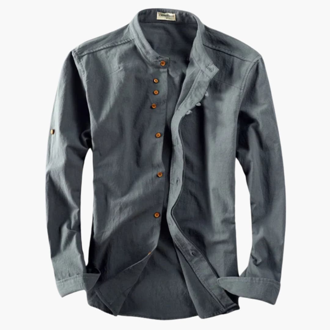 Camicia Uomo Collo Alto Manica Lunga