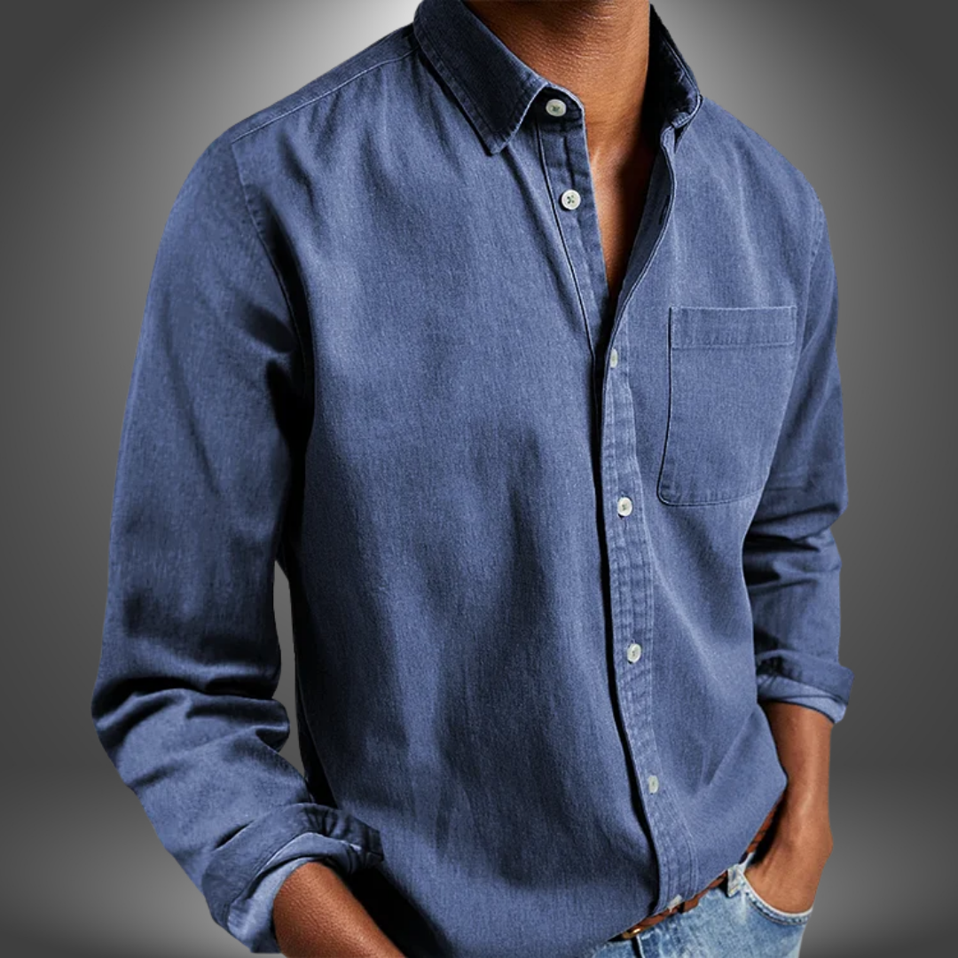 Camicia Uomo Manica Lunga con Tasca sul Petto - Brentozzi