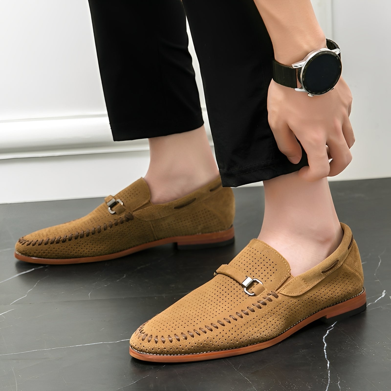 Mocassini Uomo in Pelle Scamosciata Stile Casual Elegante - Brentozzi