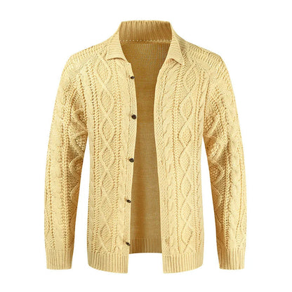 Cardigan Uomo Maglia Spessa a Treccia Caldo e Morbido