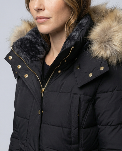 Parka Donna Imbottito Caldo Cappuccio Regolare