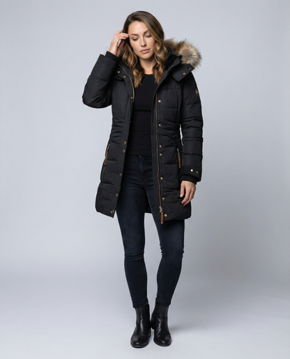 Parka Donna Imbottito Caldo Cappuccio Regolare