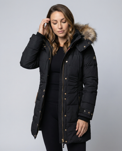 Parka Donna Imbottito Caldo Cappuccio Regolare - Brentozzi