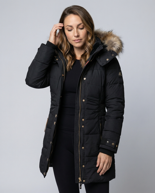 Parka Donna Imbottito Caldo Cappuccio Regolare - Brentozzi