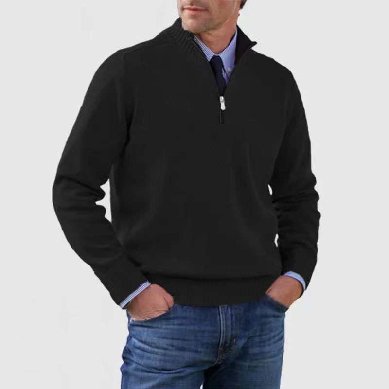 Maglione Uomo con Mezza Zip Caldo e Confortevole Stile