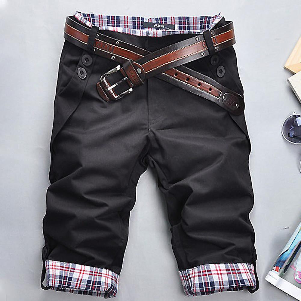 Shorts Donna con Cintura Tessuto a Quadri Vestibilità Regolare