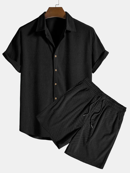 Completo Uomo Estate Camicia e Pantaloncini Leggeri