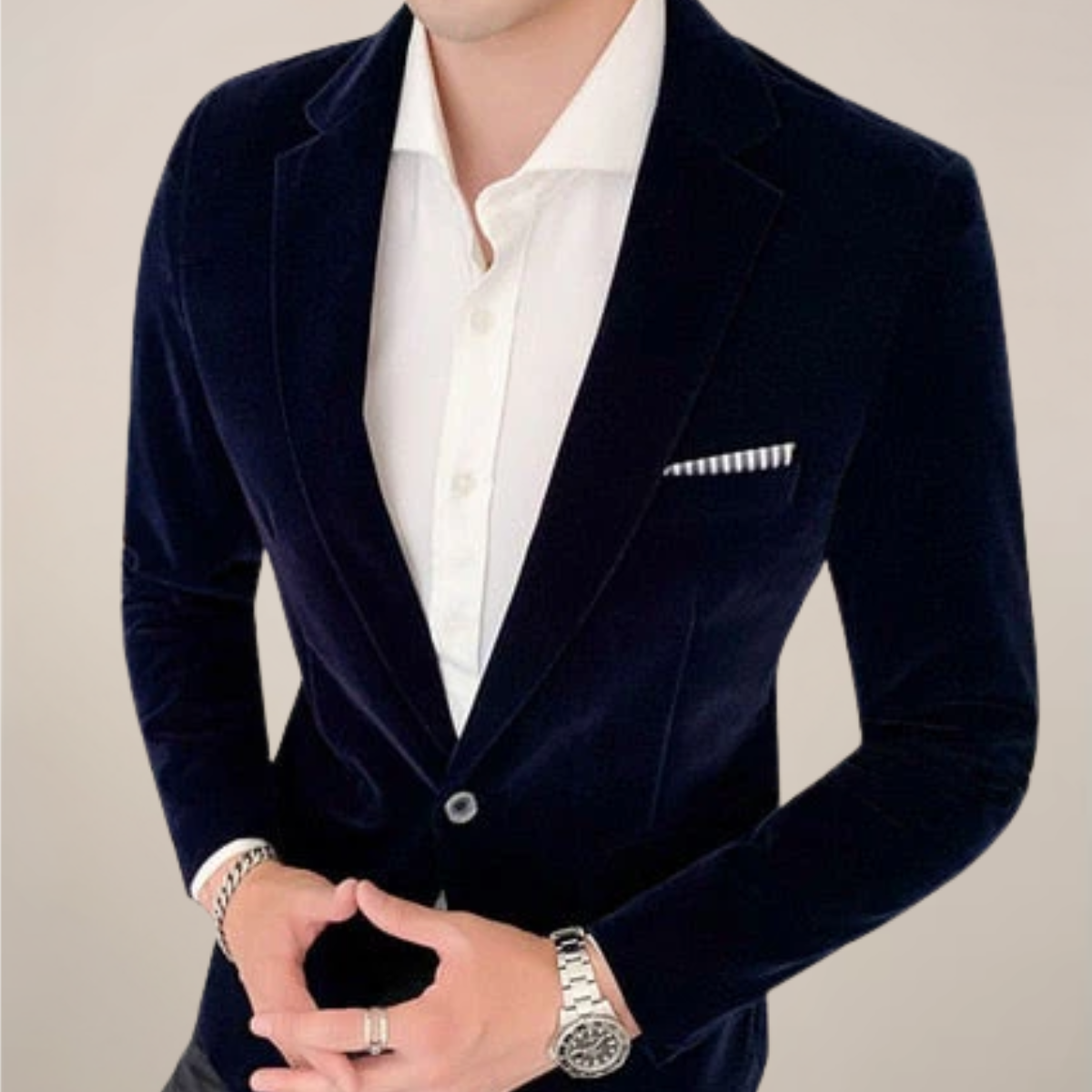 Blazer Uomo Formale Slim Fit Monopetto Rever