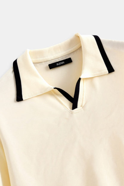 Polo Uomo con Dettagli a Contrasto Stile Elegante