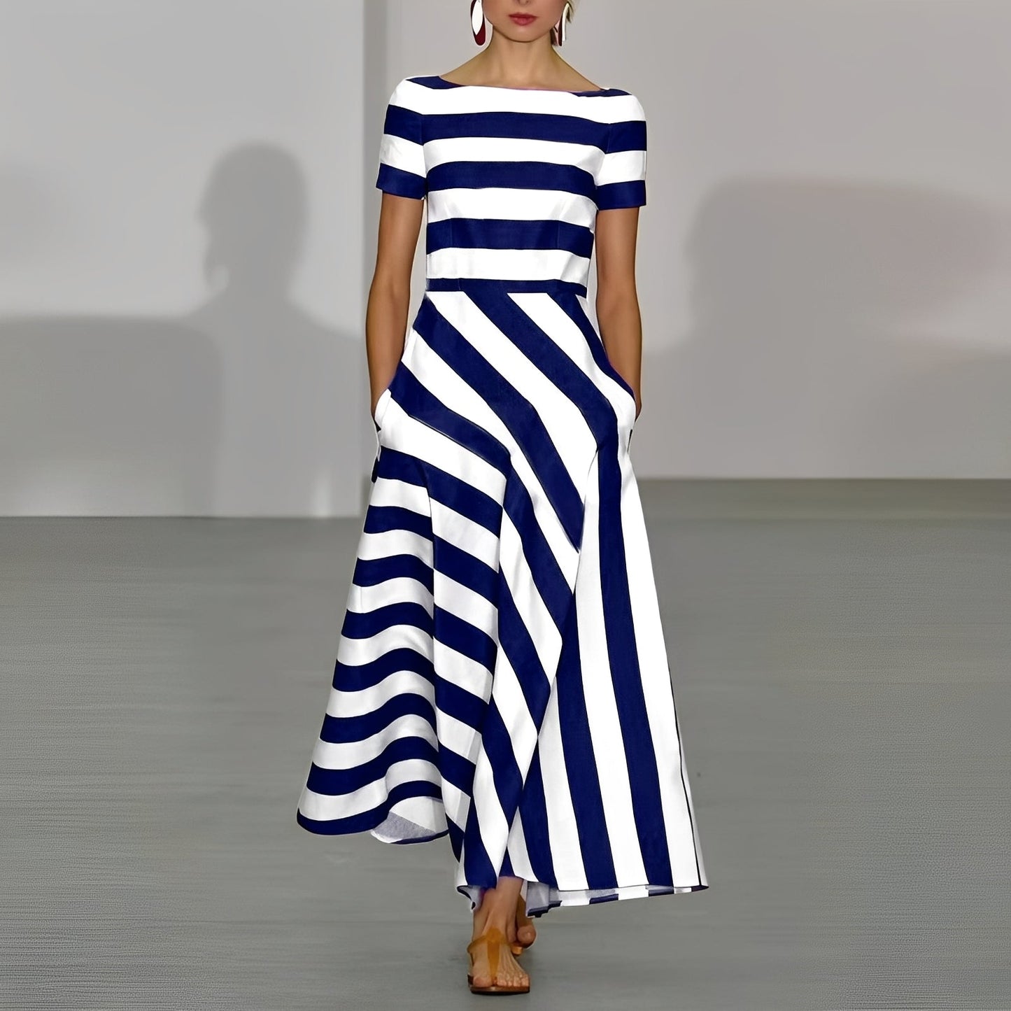 Abito Maxi Donna Linea A Stile Elegante