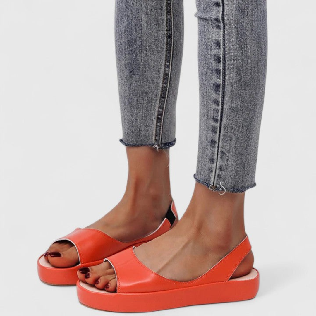 Sandali Donna Platform Slingback Punta Aperta