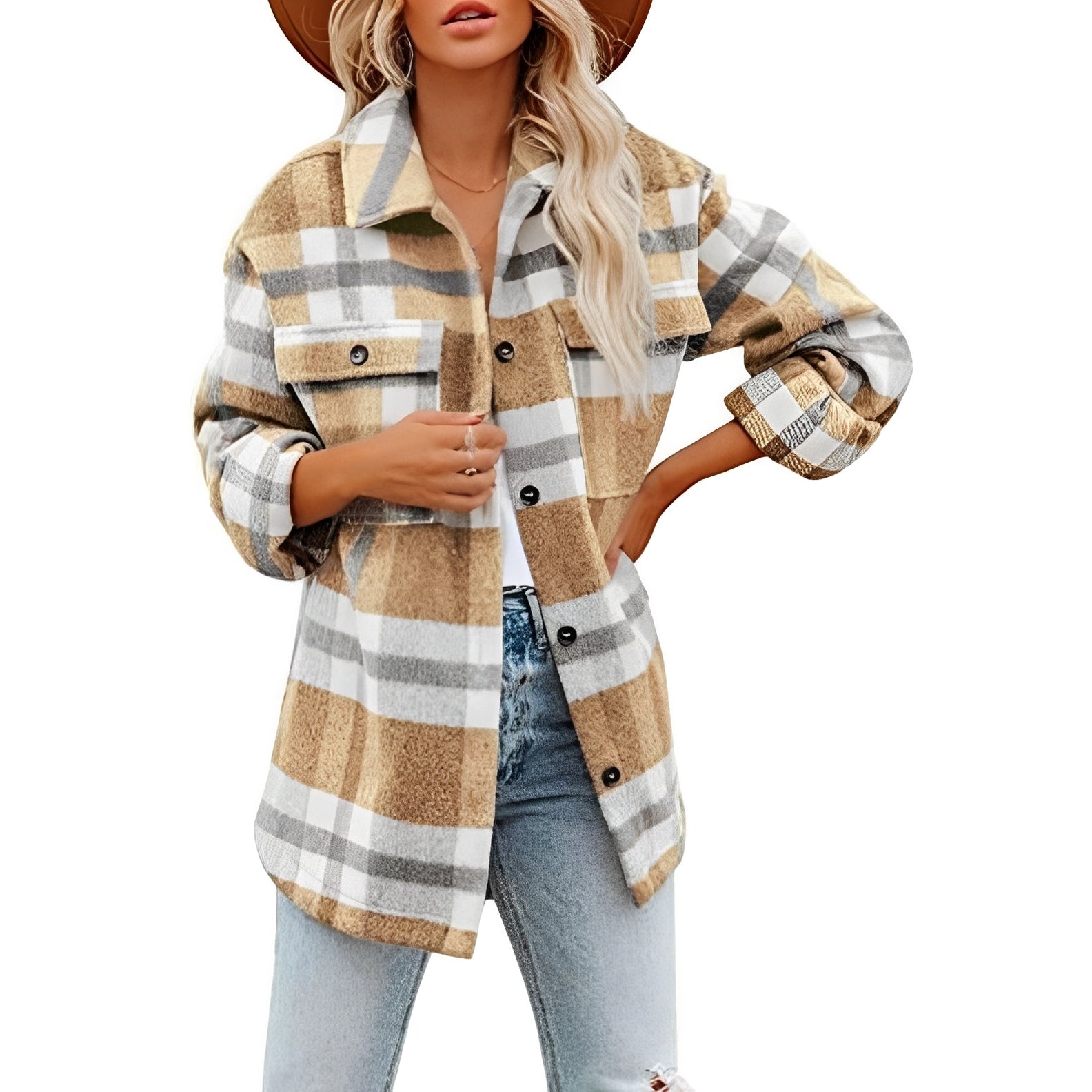 Camicia Donna in Lana a Quadri Regular Fit - Brentozzi