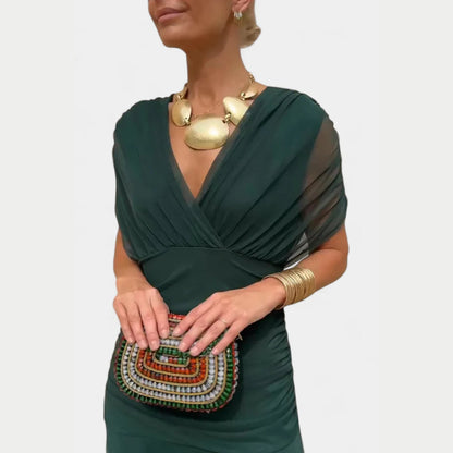 Abito Elegante Donna Scollo Bardot Vestibilità Classica