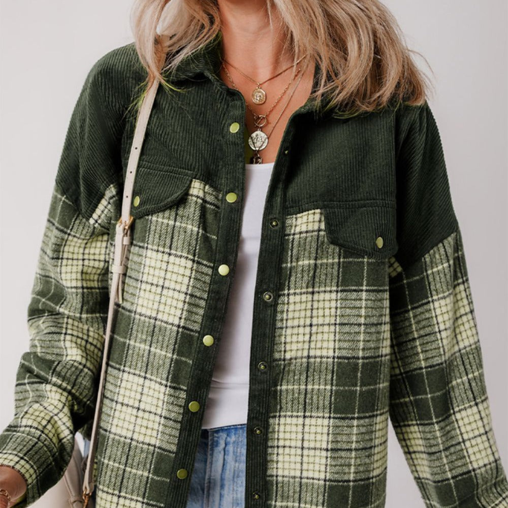 Camicia Donna a Quadri Cotone Manica Lunga Bottoni