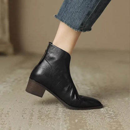 Stivaletto Donna Tacco Comodo Stile Retrò Autunnale