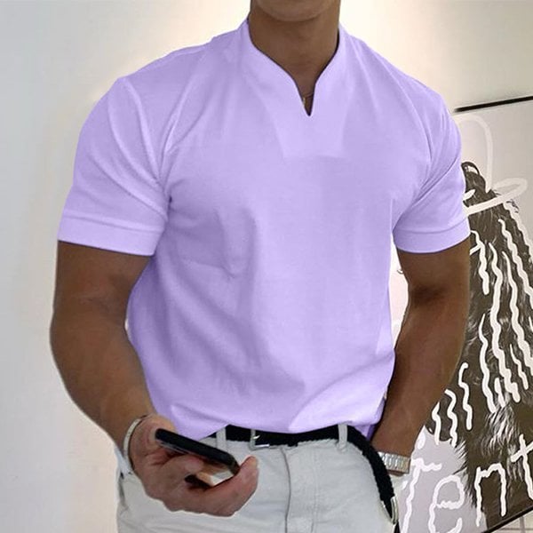 Polo Uomo Manica Corta Collo Alto