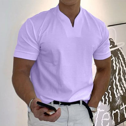 Polo Uomo Manica Corta Collo Alto