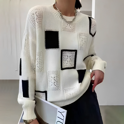 Maglione Donna Girocollo Stampato Morbido