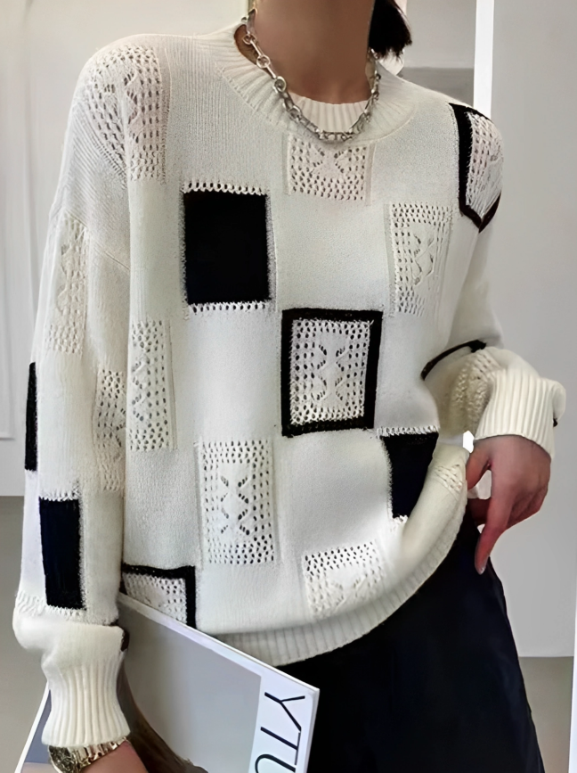 Maglione Donna Girocollo Stampato Morbido - Brentozzi