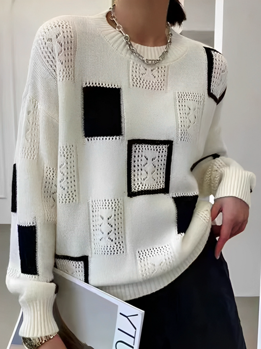 Maglione Donna Girocollo Stampato Morbido - Brentozzi