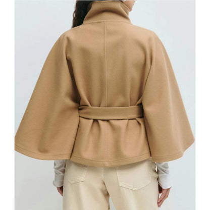 Cappotto Donna con Collo Alto Stile Mantella
