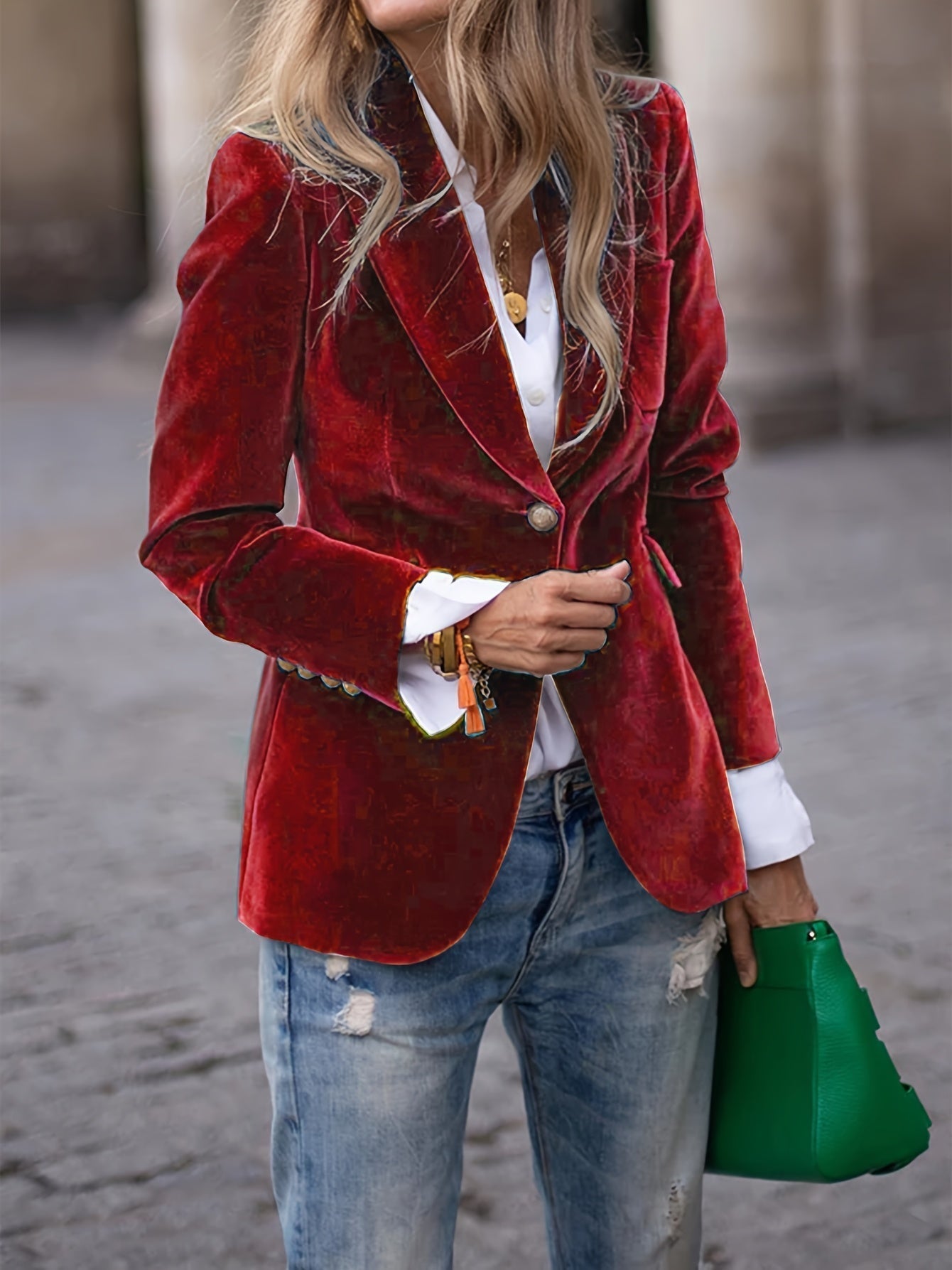Blazer Donna in Velluto Vestibilità Slim Lineare - Brentozzi