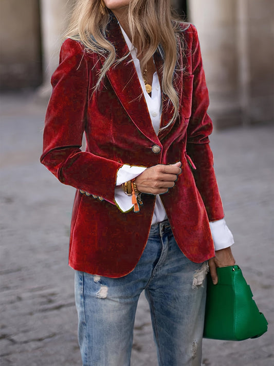 Blazer Donna in Velluto Vestibilità Slim Lineare - Brentozzi